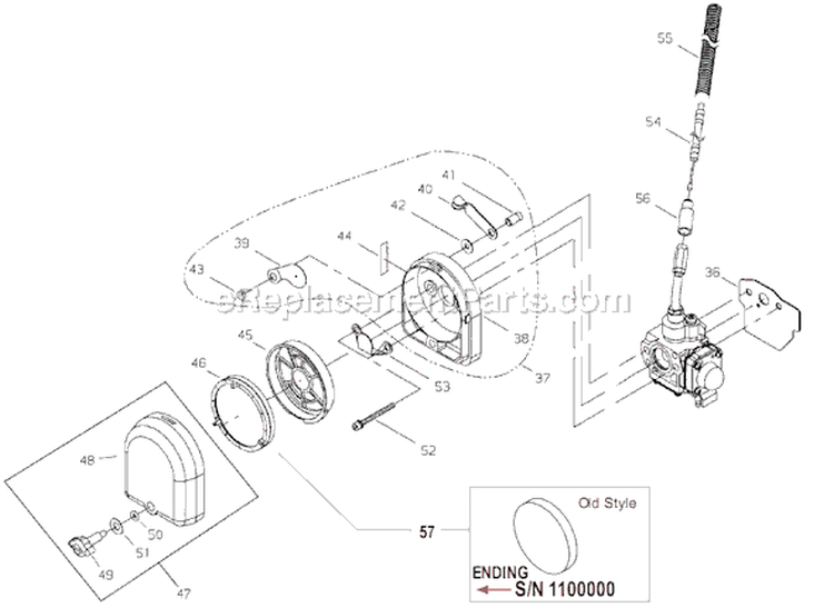 Page F Diagram and Parts List for T261  Shindaiwa Trimmer