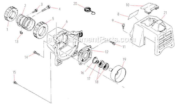 Fan Cover Diagram and Parts List for T270  Shindaiwa Trimmer