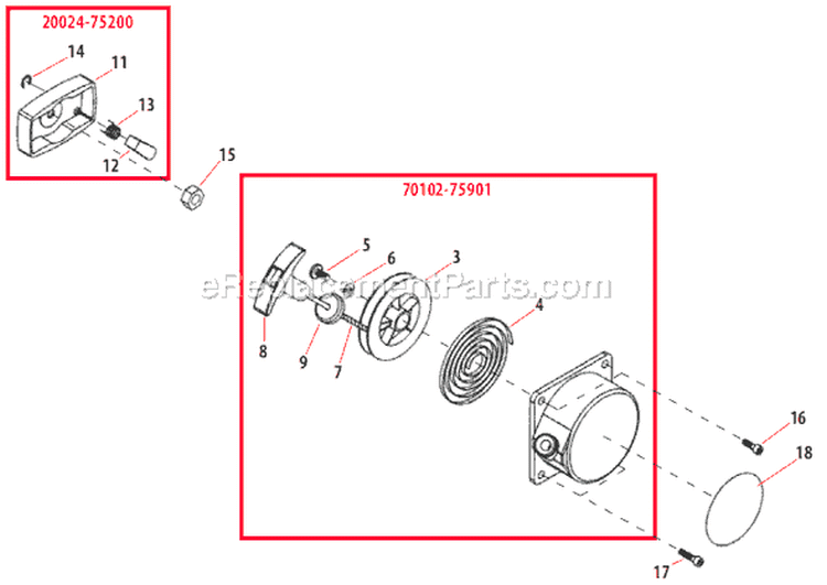 Page E Diagram and Parts List for T272X  Shindaiwa Trimmer