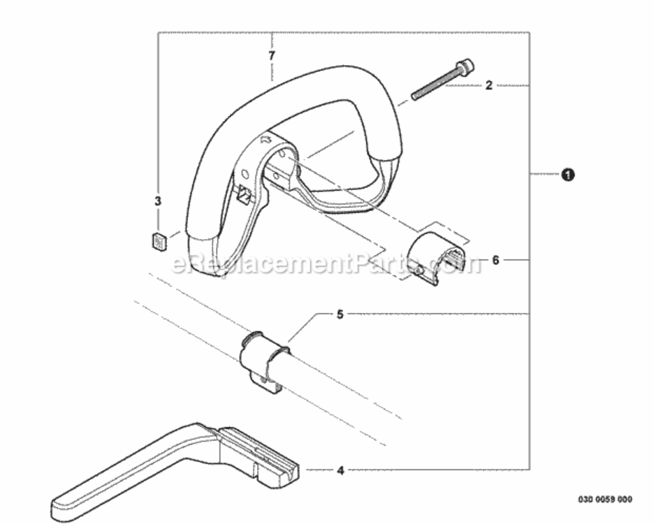 Front_Handle Diagram and Parts List for T282X T20513001001 - T20513999999 Shindaiwa Trimmer