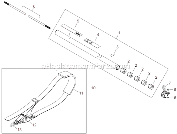 Page J Diagram and Parts List for T282  Shindaiwa Trimmer