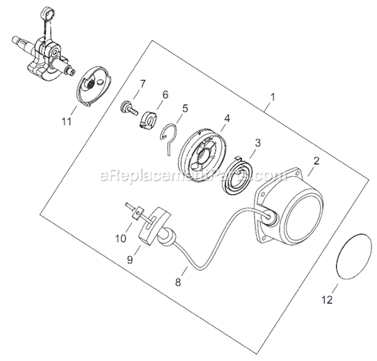 Page F Diagram and Parts List for T282  Shindaiwa Trimmer