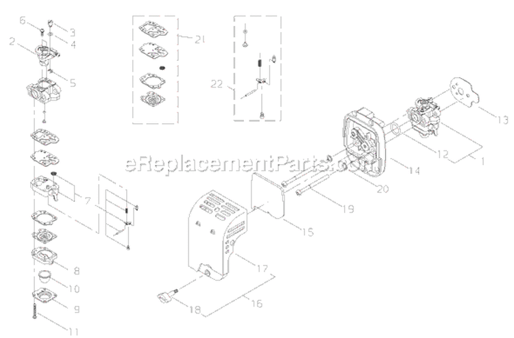 Page F Diagram and Parts List for T3410  Shindaiwa Trimmer