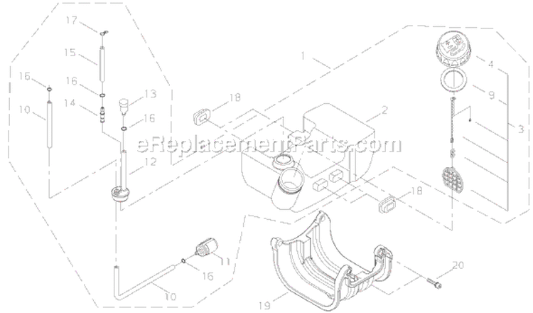 Page G Diagram and Parts List for T3410  Shindaiwa Trimmer