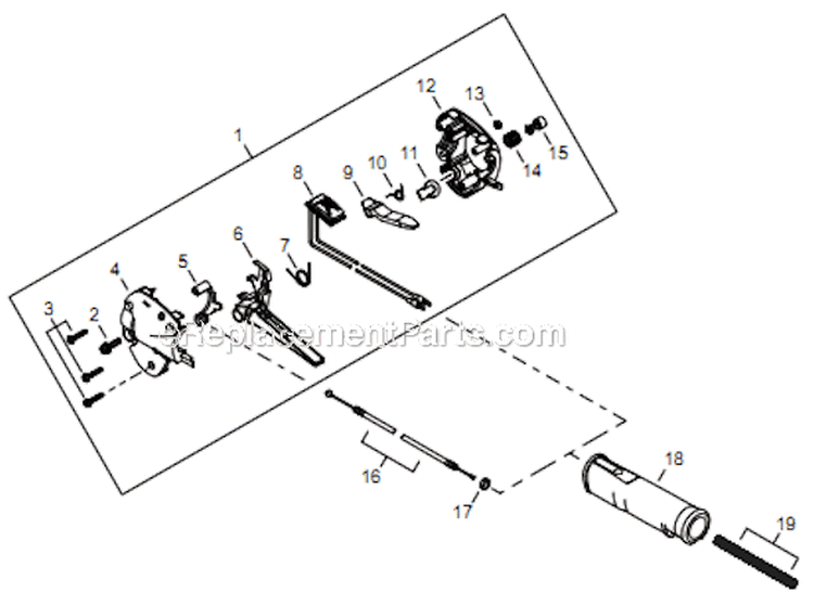 Page M Diagram and Parts List for T344 T14712001001 - T14712999999 Shindaiwa Trimmer