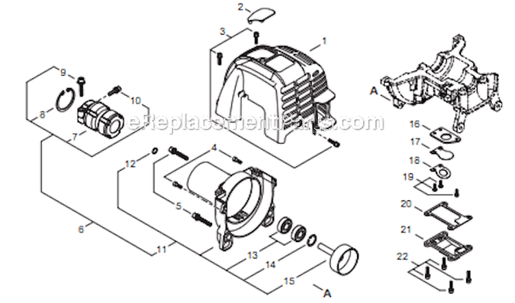 Page B Diagram and Parts List for T344 T14712001001 - T14712999999 Shindaiwa Trimmer