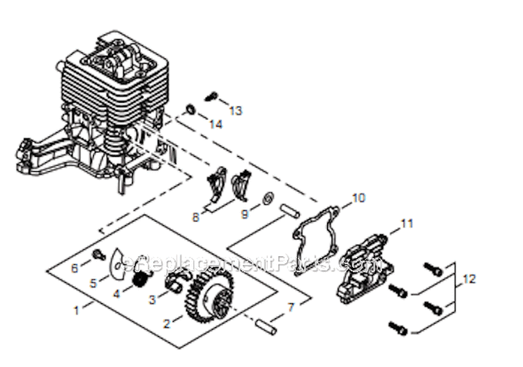 Page E Diagram and Parts List for T344 T14712001001 - T14712999999 Shindaiwa Trimmer