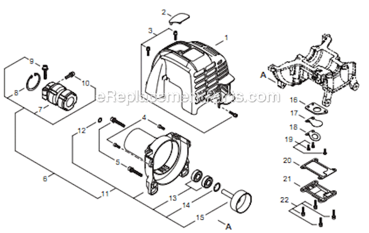 Page B Diagram and Parts List for T344 T14811001001 - T14811999999 Shindaiwa Trimmer