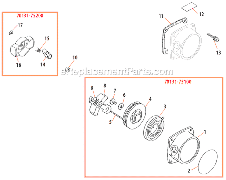 Page D Diagram and Parts List for T350  Shindaiwa Trimmer