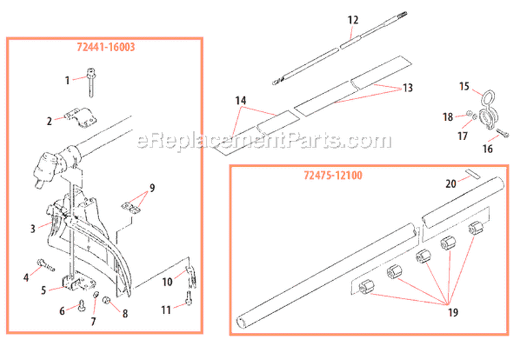 Page H Diagram and Parts List for T350  Shindaiwa Trimmer