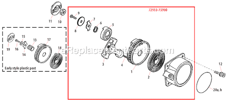 Page D Diagram and Parts List for X230  Shindaiwa Trimmer