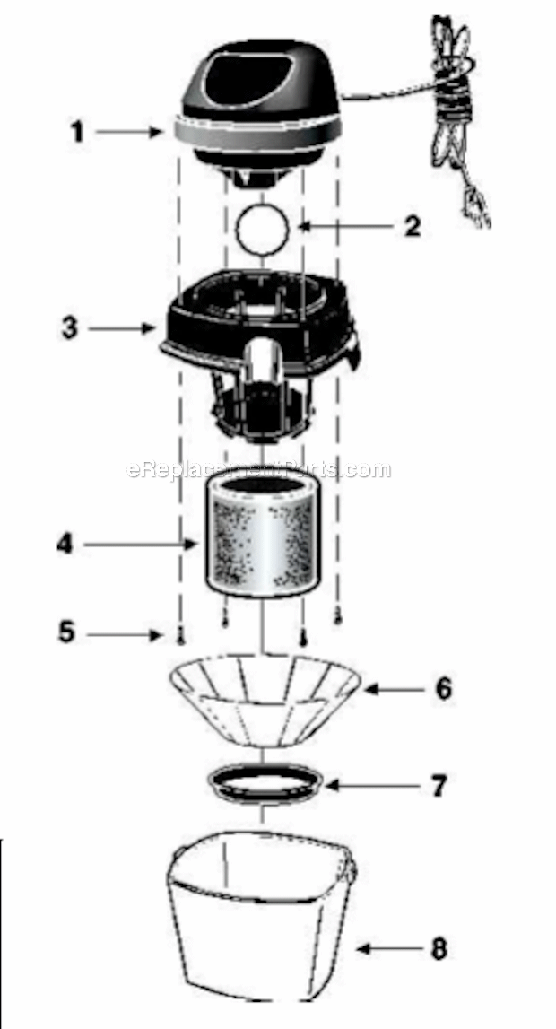 Page A Diagram and Parts List for 2010  Shop-Vac Utility Vacuum