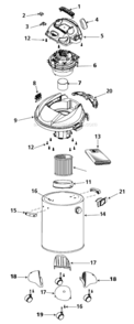 Part Location Diagram of 9035000 Shop-Vac High Quality Collection Filter