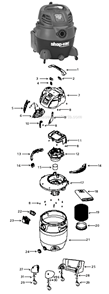 Part Location Diagram of 4906596 Shop-Vac Caster Assembly Pack (4-Pack)