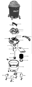 Part Location Diagram of 9030400 Shop-Vac Cartridge Filter