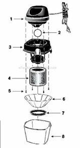 Page A Diagram and Parts List for 2010  Shop-Vac Utility Vacuum