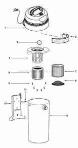 Part Location Diagram of 9052600 Shop-Vac Hang Up Foam Sleeve