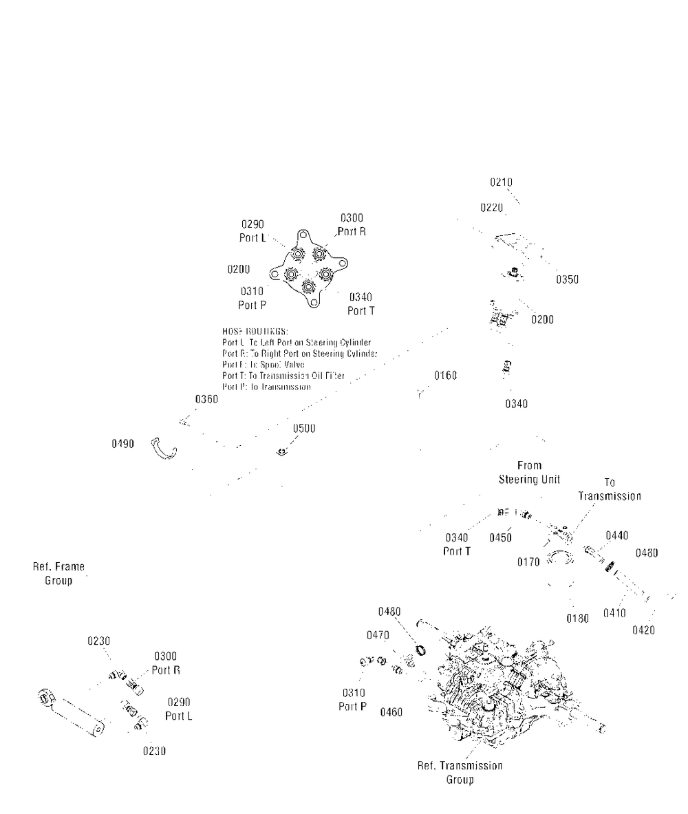 Hydraulic Group Diagram and Parts List for 2691339-02  Simplicity Lawn Tractor