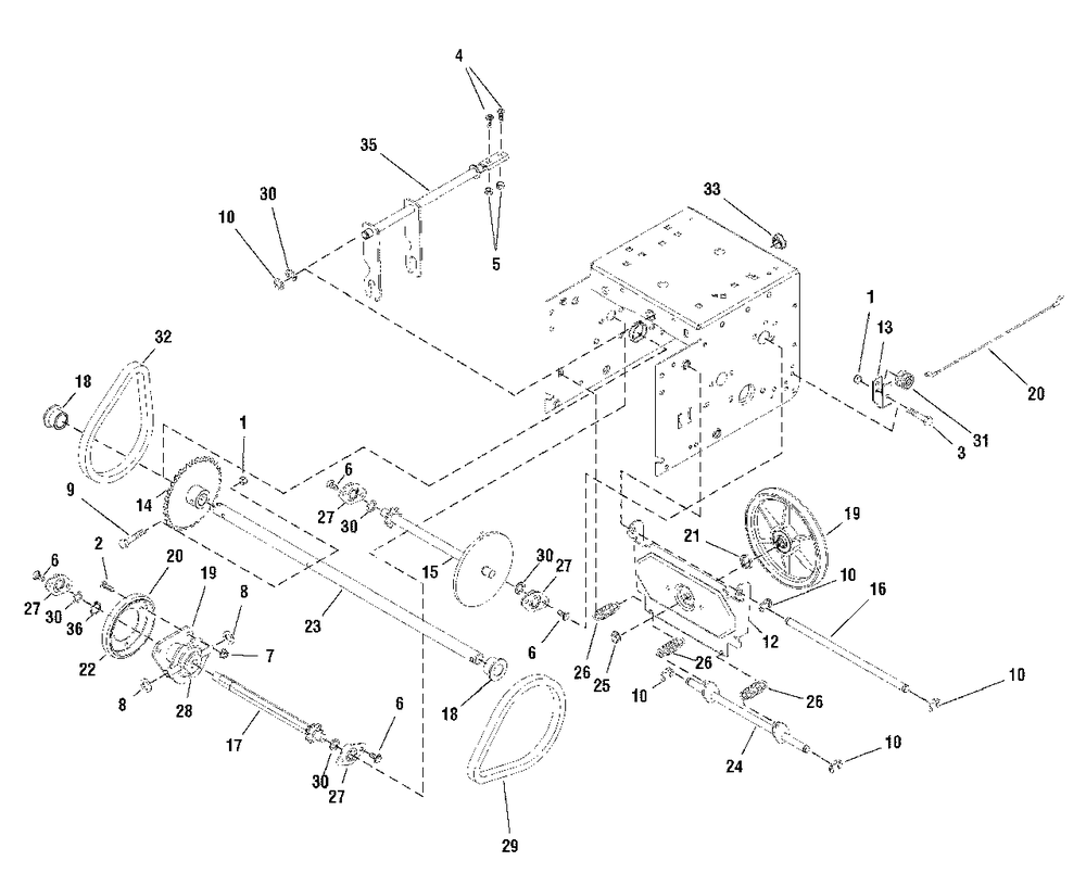 Traction Drive Group Diagram and Parts List for 924I 1695302 Simplicity Snow Blower