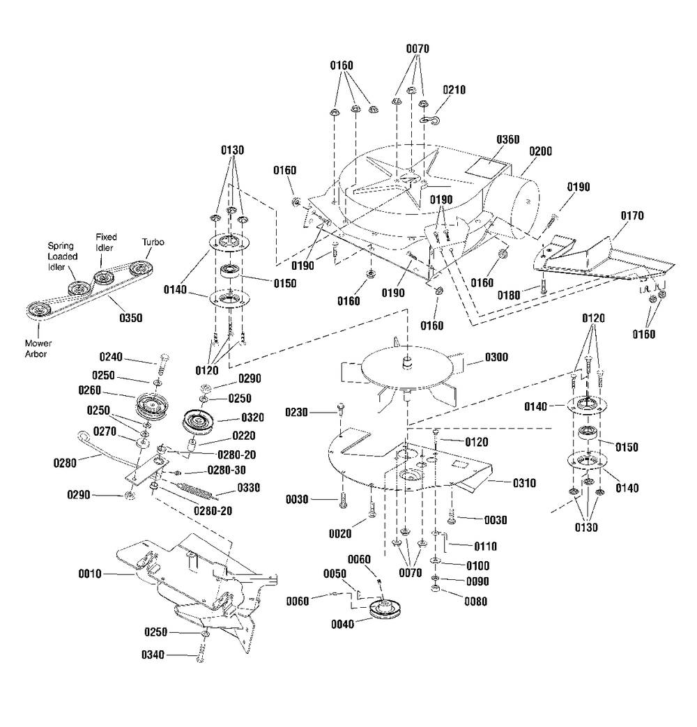 Turbo Housing Group Diagram and Parts List for 1696429-01  Simplicity Lawn Tractor Accessories