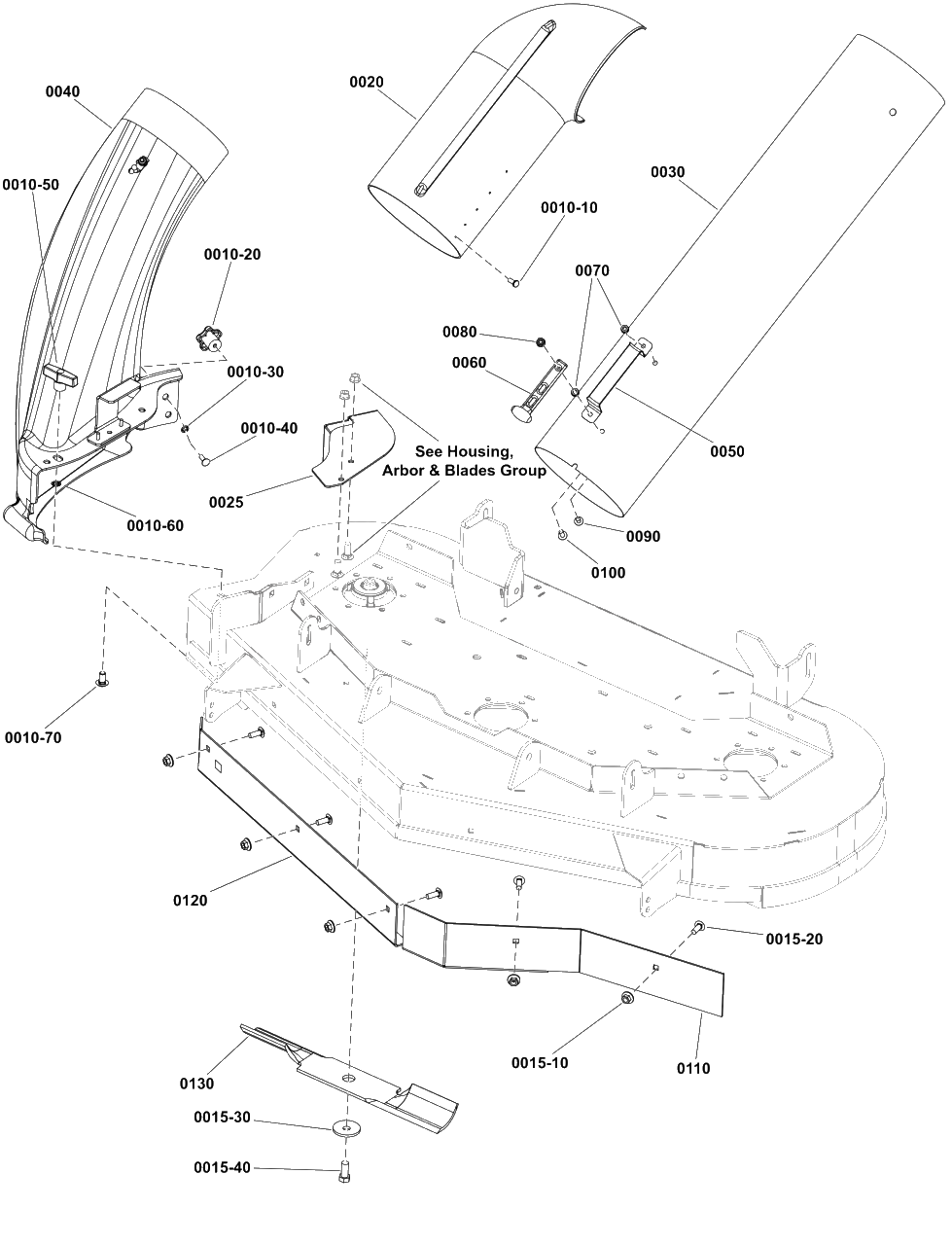 Boot, Baffle And Blade Kit - 1697457 Diagram and Parts List for 1697457  Simplicity Lawn Tractor Accessories