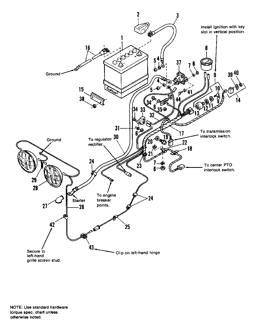 Electrical Group - 7116 Later Models Diagram and Parts List for 7116H 1690578 Simplicity Lawn Tractor
