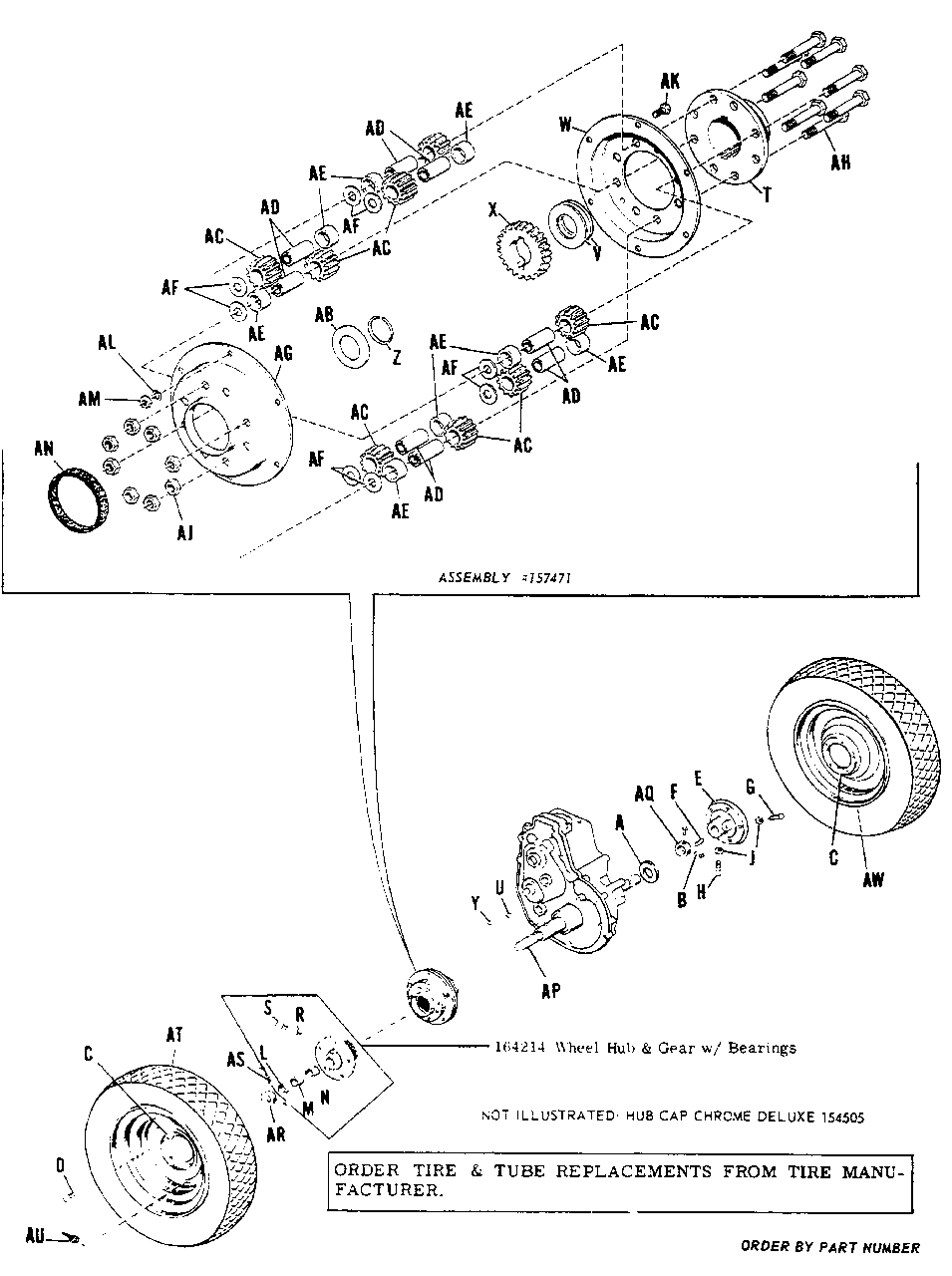 Rear Wheels And Axle Diagram and Parts List for 2012 990400 Simplicity Lawn Tractor