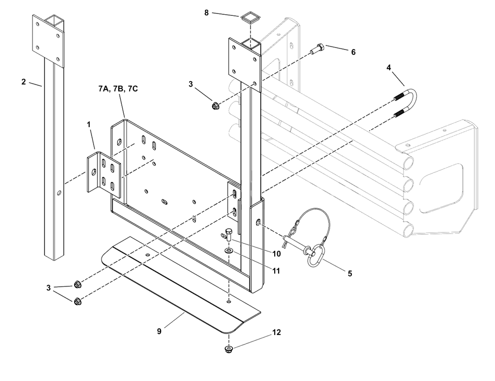 2-Bag And 3-Bag Mount Group - Soft Top System Diagram and Parts List for 5600864  Simplicity Lawn Tractor Accessories