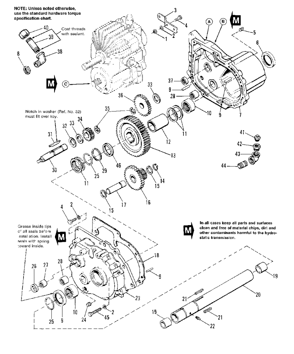 Transmission Group Diagram and Parts List for 918H 1693413 Simplicity Lawn Tractor