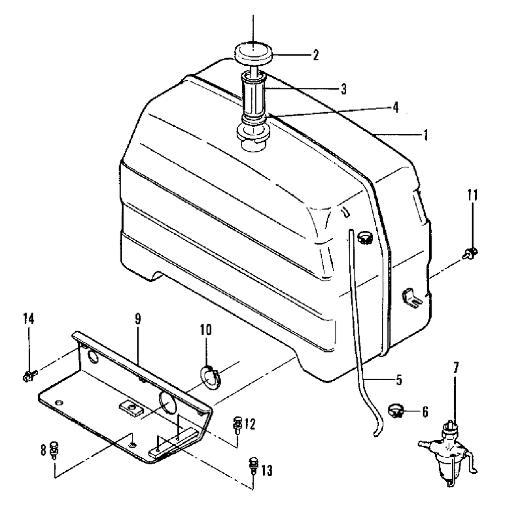 Fuel Tank Group (3486i36) Diagram and Parts List for 9528 2097173 Simplicity Lawn Tractor