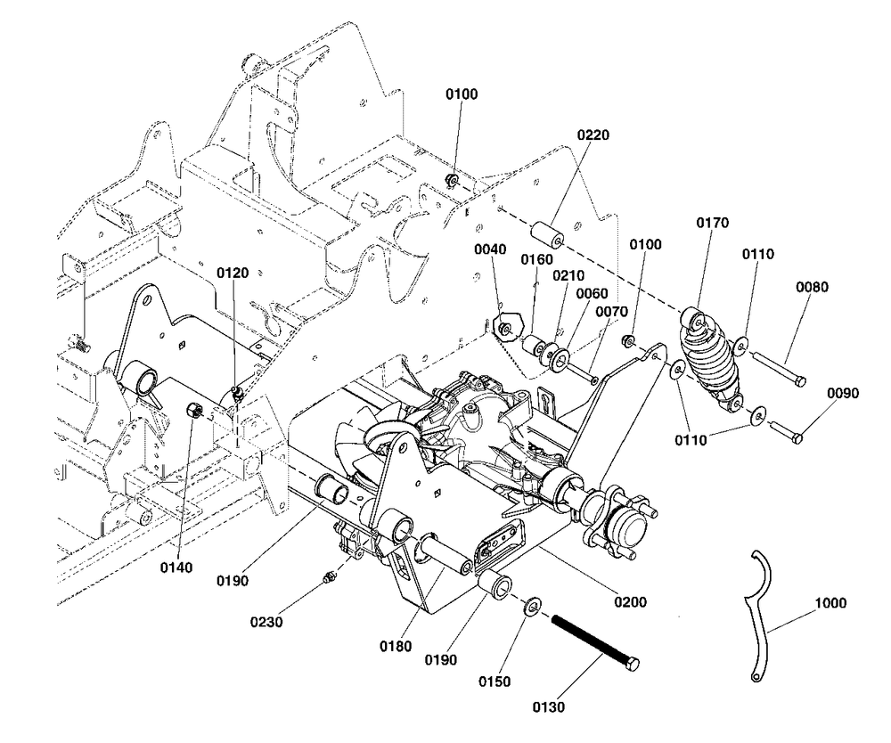 Rear Suspension Group Diagram and Parts List for 5901743  Simplicity Lawn Tractor