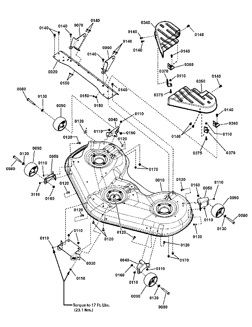 52-Inch Mower Deck - Housing And Rollers Group (7501702c) Diagram and Parts List for ZT26520 7800766-00 Simplicity Lawn Tractor