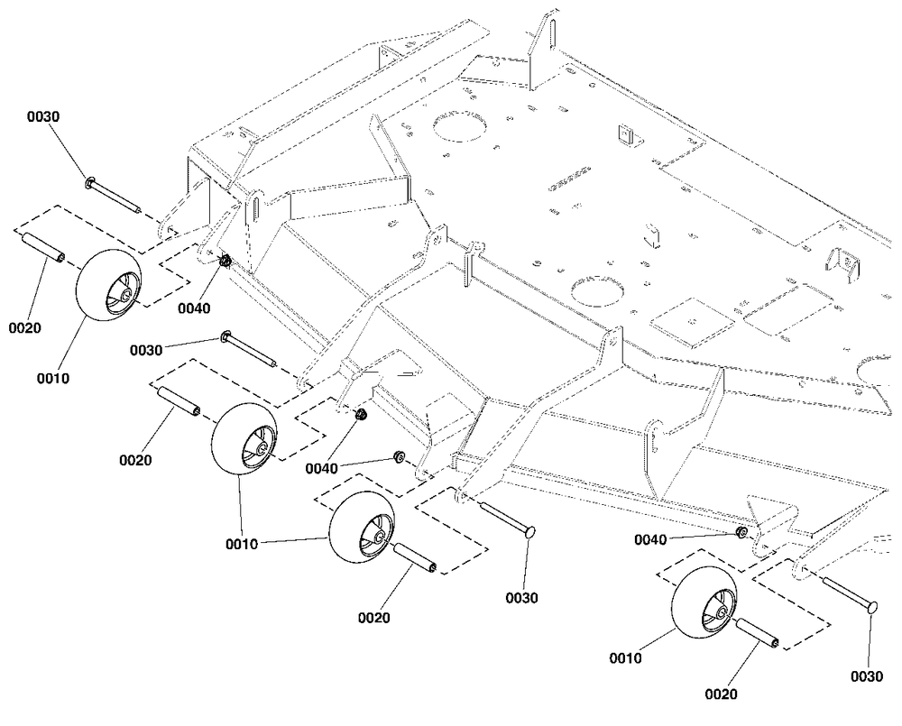 61-Inch Mower Deck Group - Rollers S/N: 2017954956 And Above Diagram and Parts List for 5901985  Simplicity Lawn Tractor