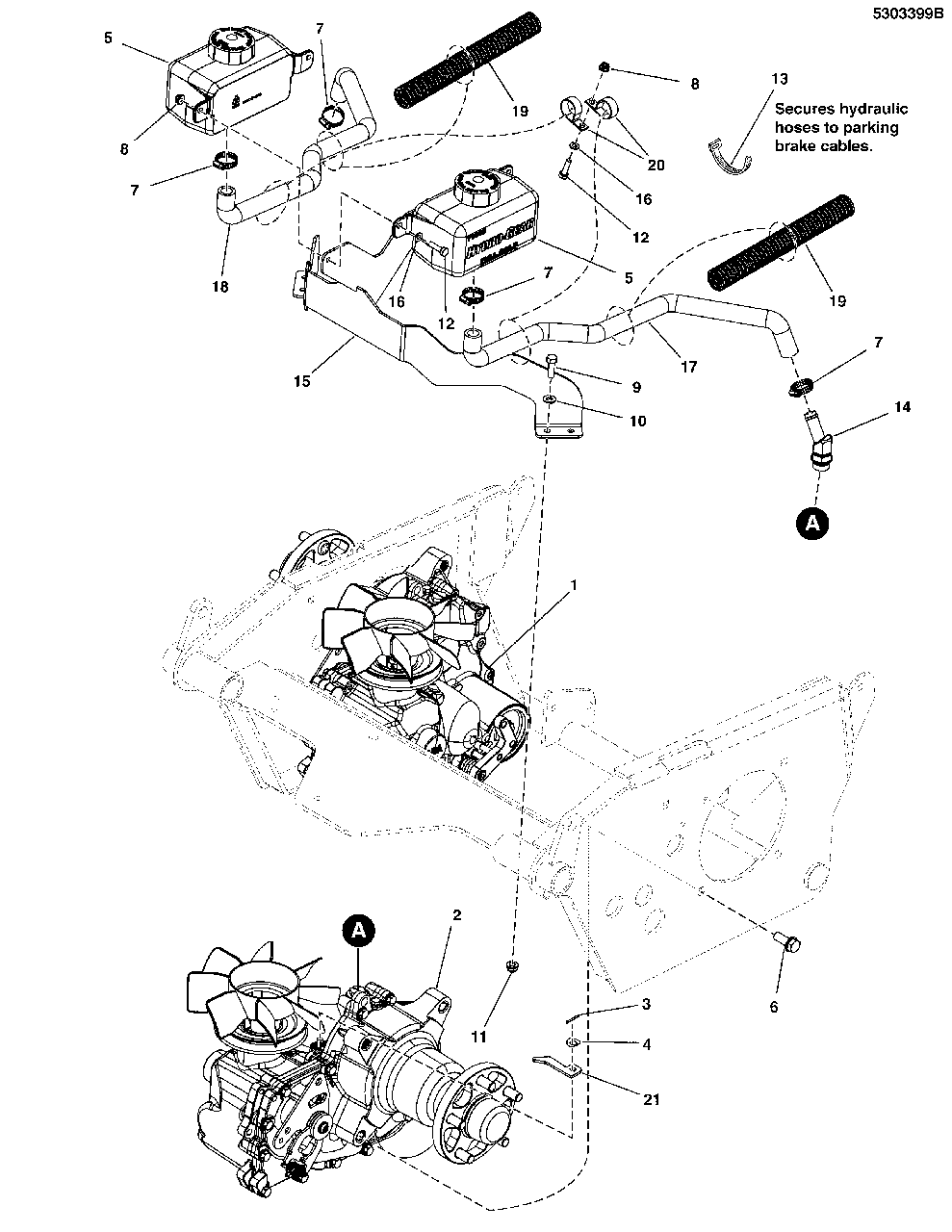 Hydraulic Group Diagram and Parts List for 5901748  Simplicity Lawn Tractor