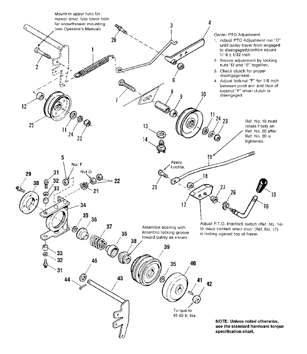 Pto Control And Cone Clutch Group Diagram and Parts List for 918H 1693413 Simplicity Lawn Tractor
