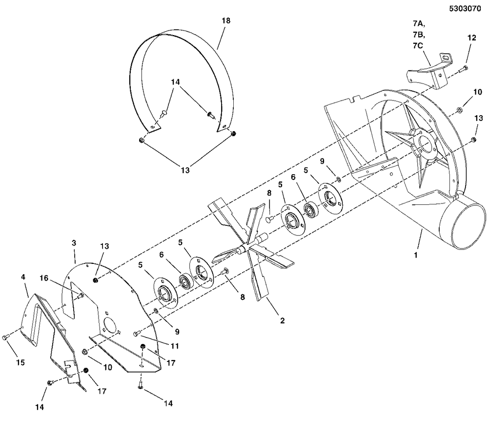 Blower Group, Turbo-Pro Diagram and Parts List for 5600778  Simplicity Lawn Tractor Accessories