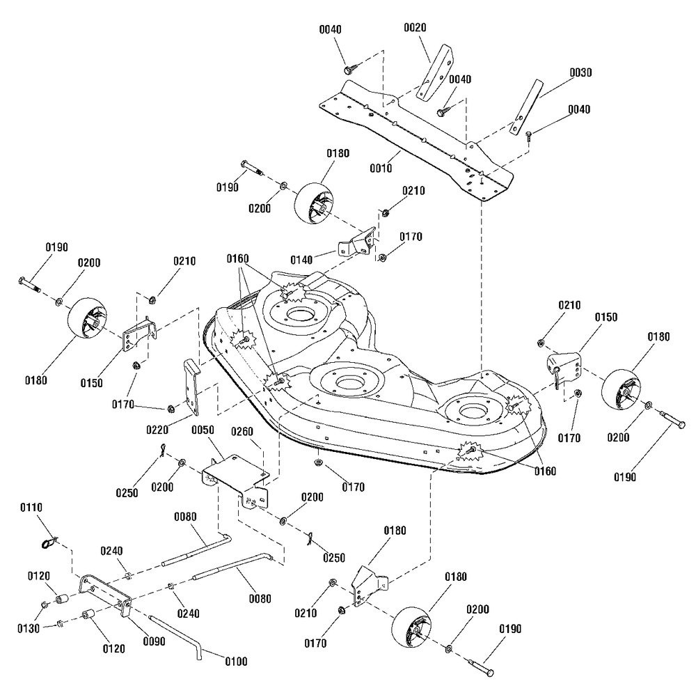 46-Inch And 52-Inch Mower Deck - Height Adjustment Group Diagram and Parts List for 1695603  Simplicity Lawn Tractor Accessories
