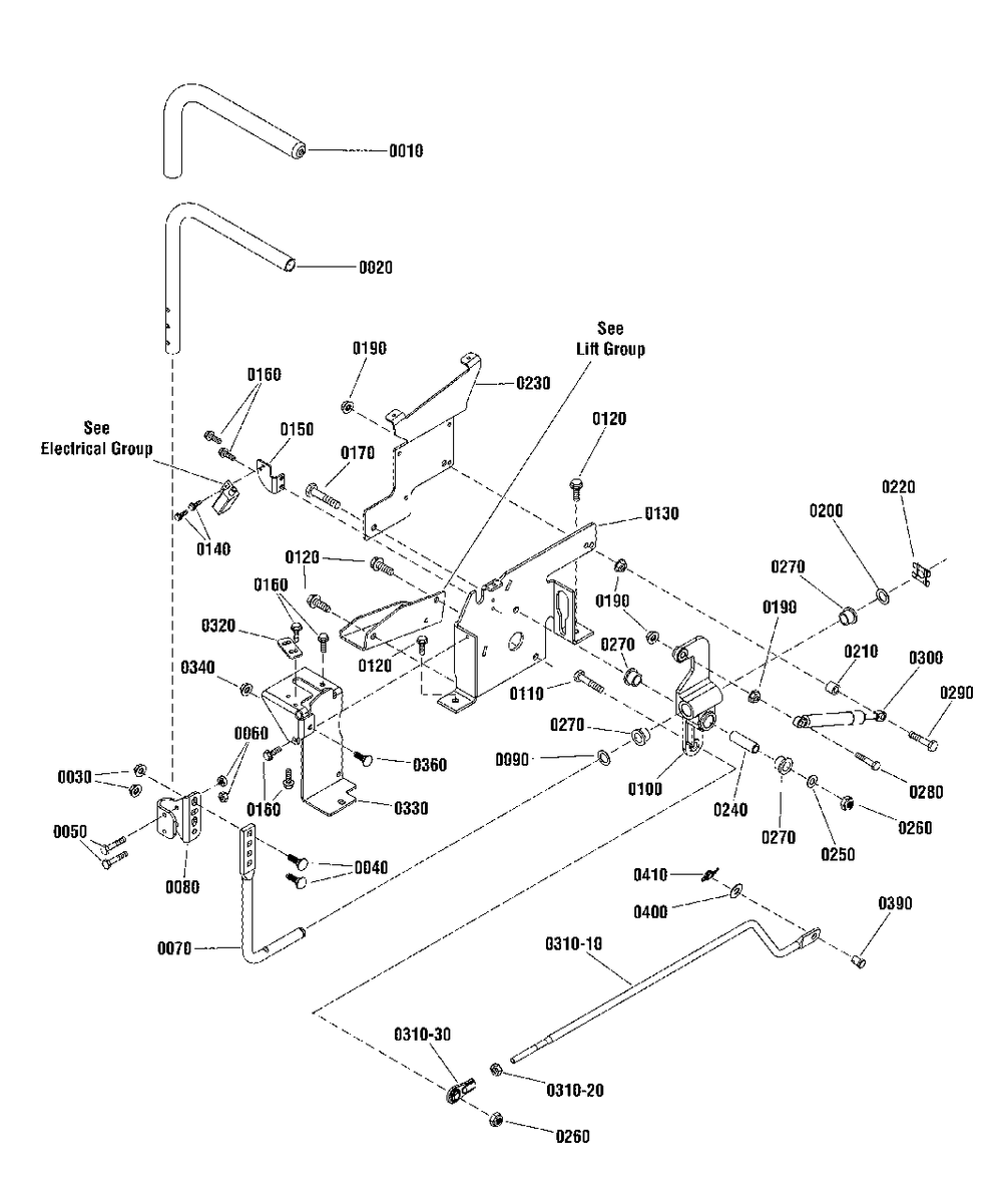 Controls Group, Rh Diagram and Parts List for ZT1842 2691139-00 Simplicity Lawn Tractor
