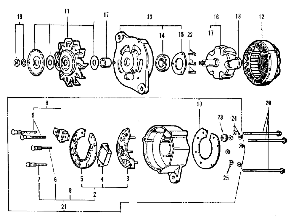 Engine Electrical System - Generator Group (3486i28) Diagram and Parts List for 9528 2097173 Simplicity Lawn Tractor