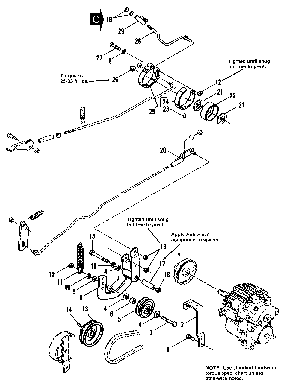 Clutch And Brake Group Diagram and Parts List for 7116H 1690489 Simplicity Lawn Tractor