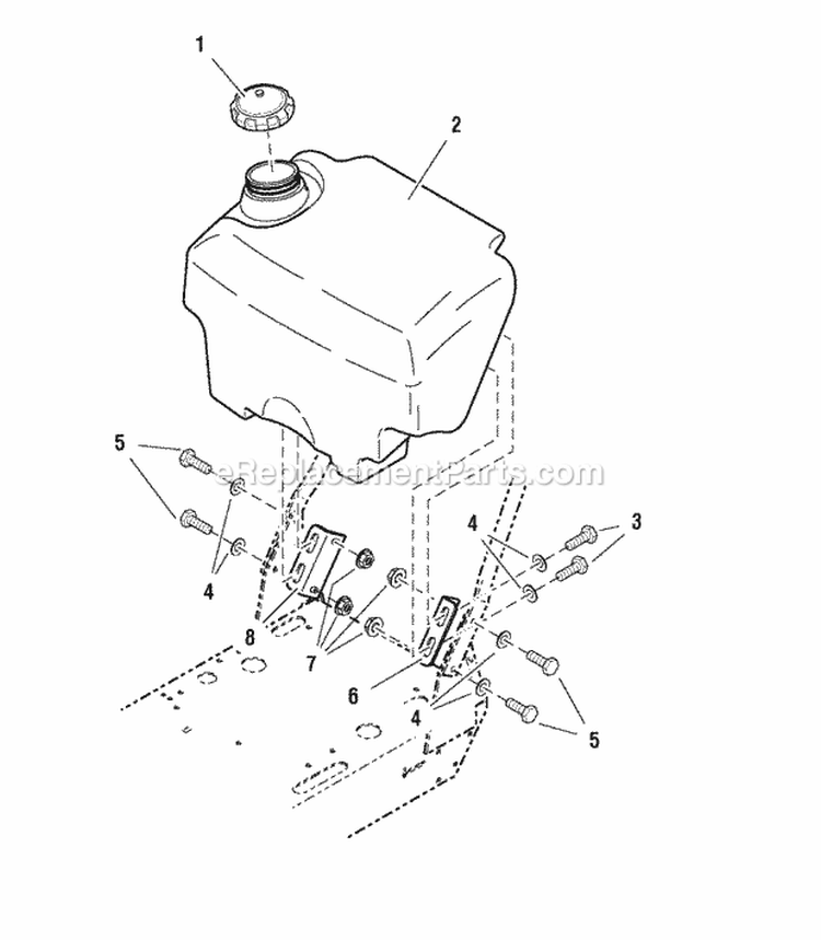 Fuel Tank  Mount Group (7104Ftmg) Diagram and Parts List for 1334  Simplicity Lawn Mower