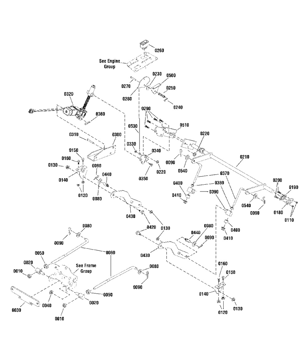 Lift Group Diagram and Parts List for ZT2246 2691037-01 Simplicity Lawn Tractor
