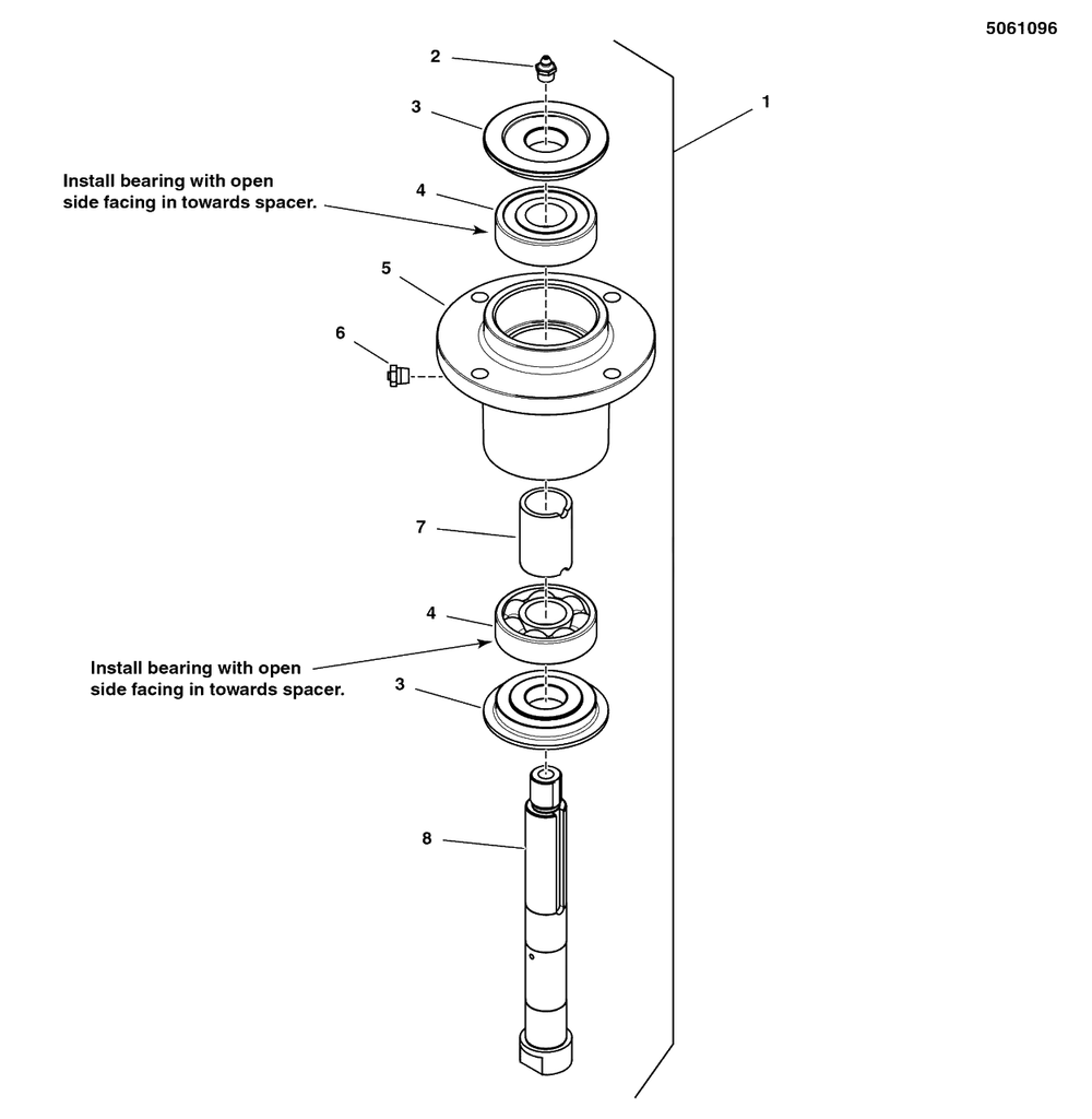 Spindle Service Parts - 5061096sm Diagram and Parts List for 5901779  Simplicity Lawn Tractor