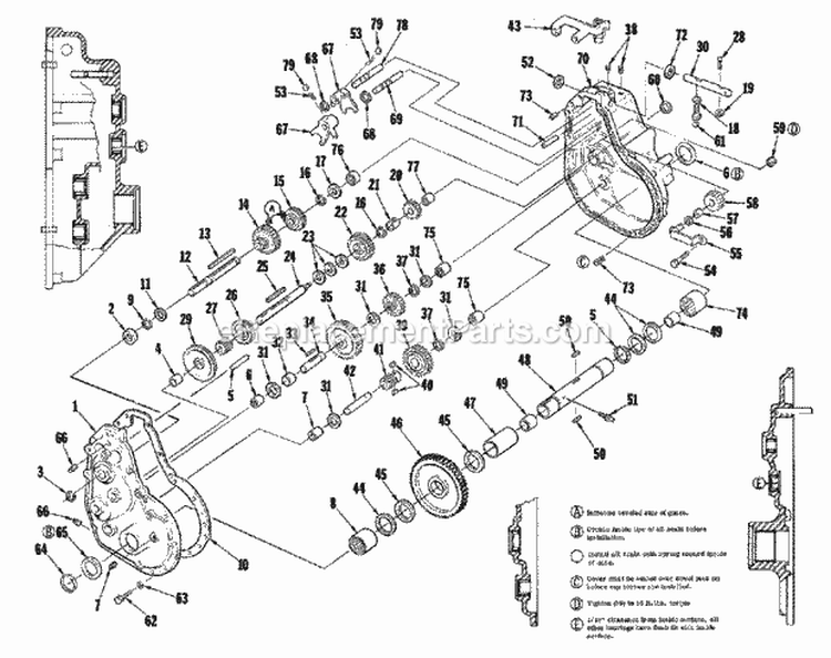 Transmission Assembly Group (3858I05) Diagram and Parts List for 1600112  Simplicity Lawn Tractor