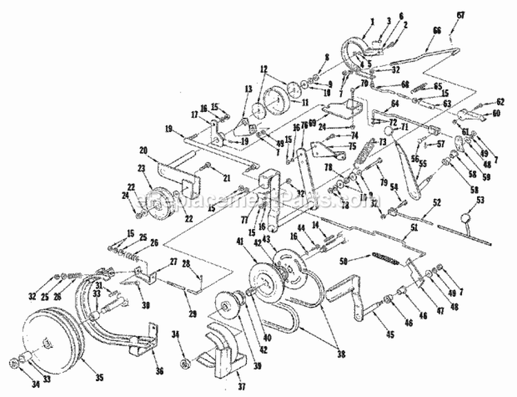 Clutch Brake  Dual Range Group (3858I12) Diagram and Parts List for 1600112  Simplicity Lawn Tractor