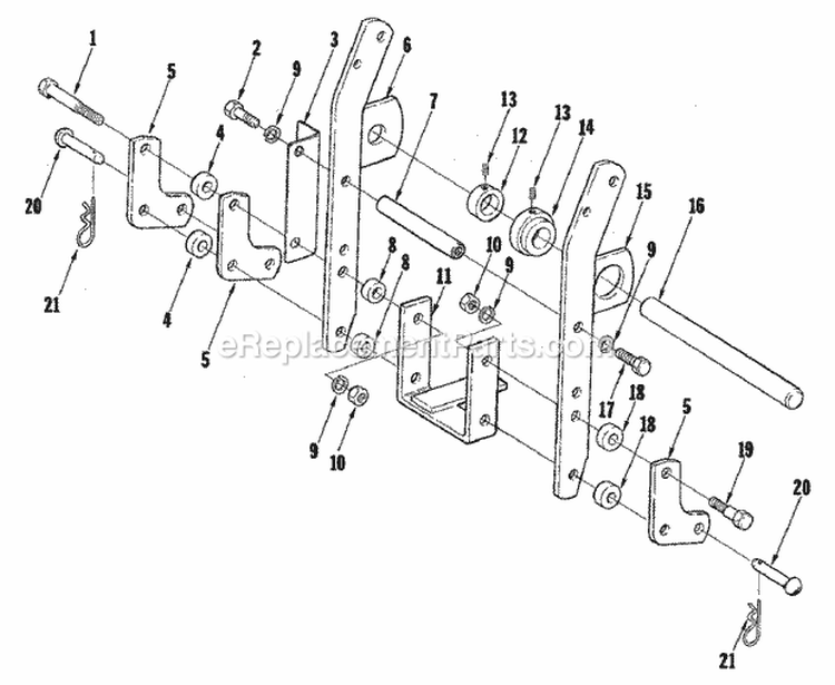 Draw Bar Assembly Group (3858I15) Diagram and Parts List for 1600112  Simplicity Lawn Tractor