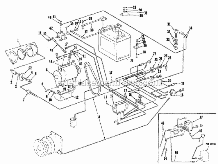 Electrical Group (3858I08) Diagram and Parts List for 1600112  Simplicity Lawn Tractor