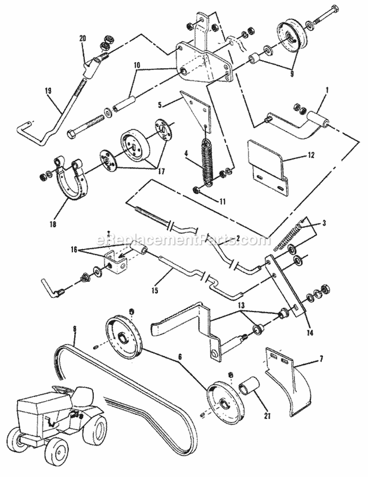 Clutch  Brake Group - Hydrostatic Transmission (1505I24) Diagram and Parts List for 1600046  Simplicity Lawn Tractor