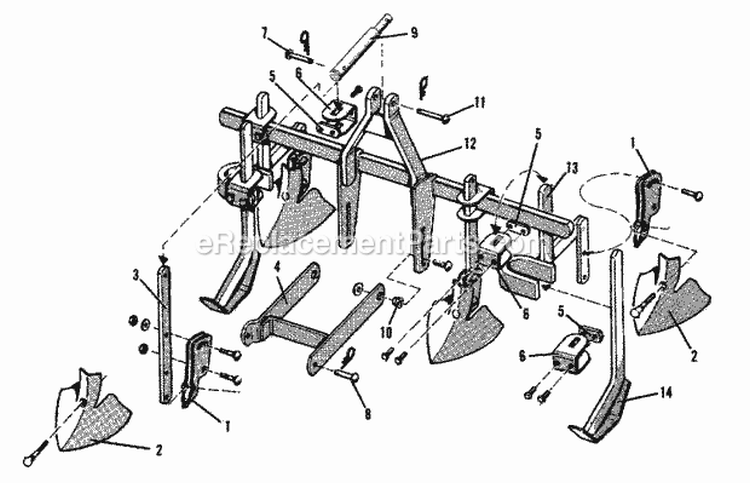 Cultivator Group - Rear Mounted (1505I42) Diagram and Parts List for 1600046  Simplicity Lawn Tractor