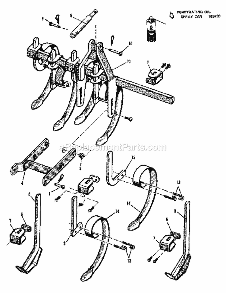 Cultivator Group - Spring Tooth Harrow (1505I43) Diagram and Parts List for 1600046  Simplicity Lawn Tractor